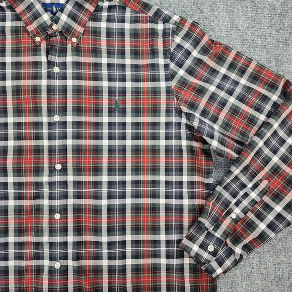 Ralph Lauren Shirt Mens XL Madras Plaid Classic Fit Long Sleeve Button Down - Picture 12 of 16